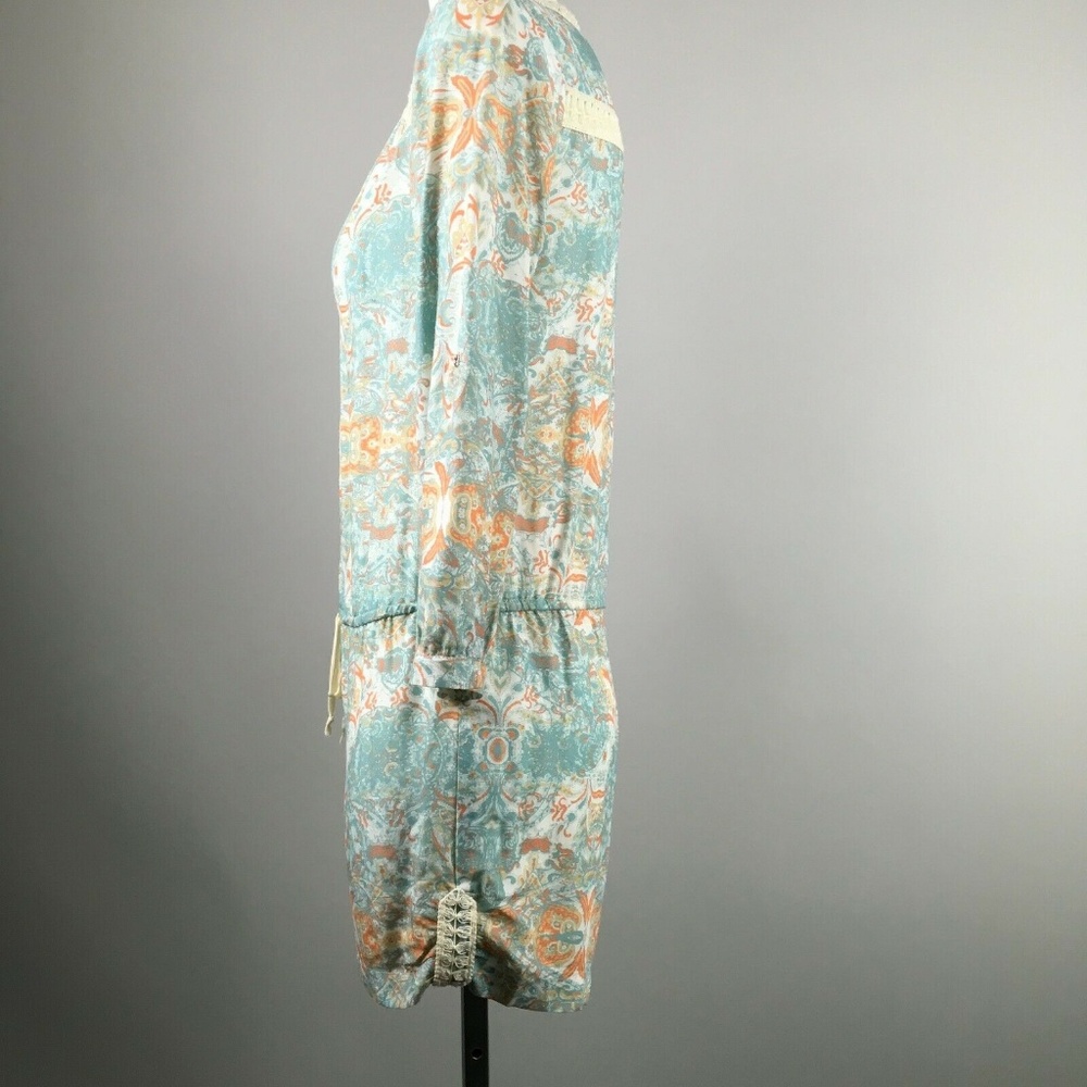 🌈Intermix Blue Paisley Lace Trim Print Romper - Picture 6 of 7